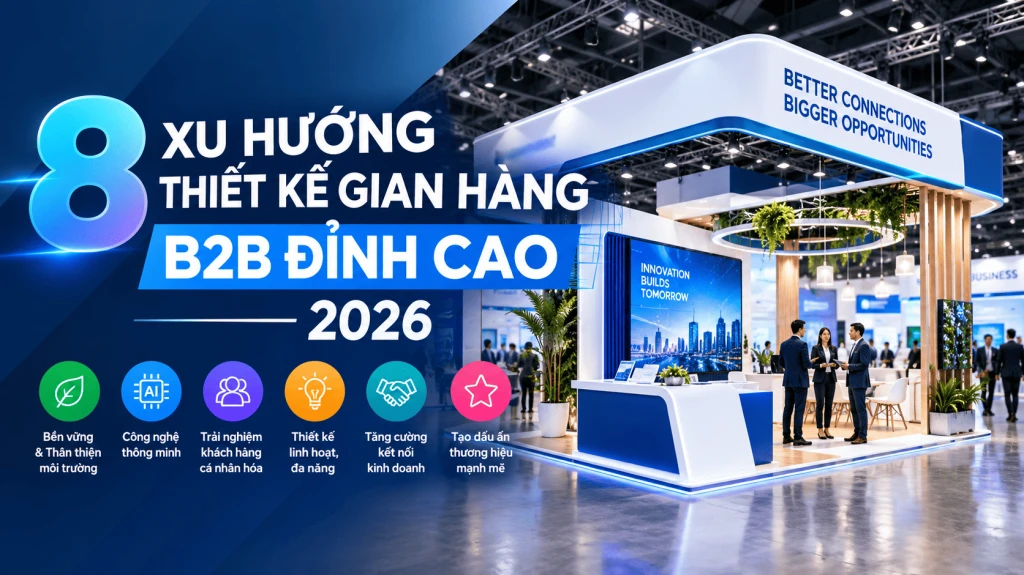 8 Xu Hướng Thiết Kế Gian Hàng B2B Đỉnh Cao 2026