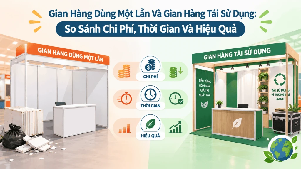 Gian Hàng Dùng Một Lần vs Tái Sử Dụng: Chi Phí, Hòa Vốn & Nên Chọn Loại Nào?