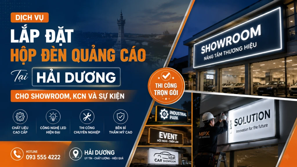 Lắp Đặt Hộp Đèn Quảng Cáo Tại Hải Dương Chuẩn B2B, Thi Công Nhanh | MPX