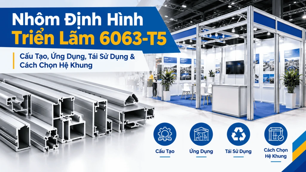 Nhôm Định Hình Triển Lãm 6063-T5: Cấu Tạo, Ứng Dụng & So Sánh Hệ Khung