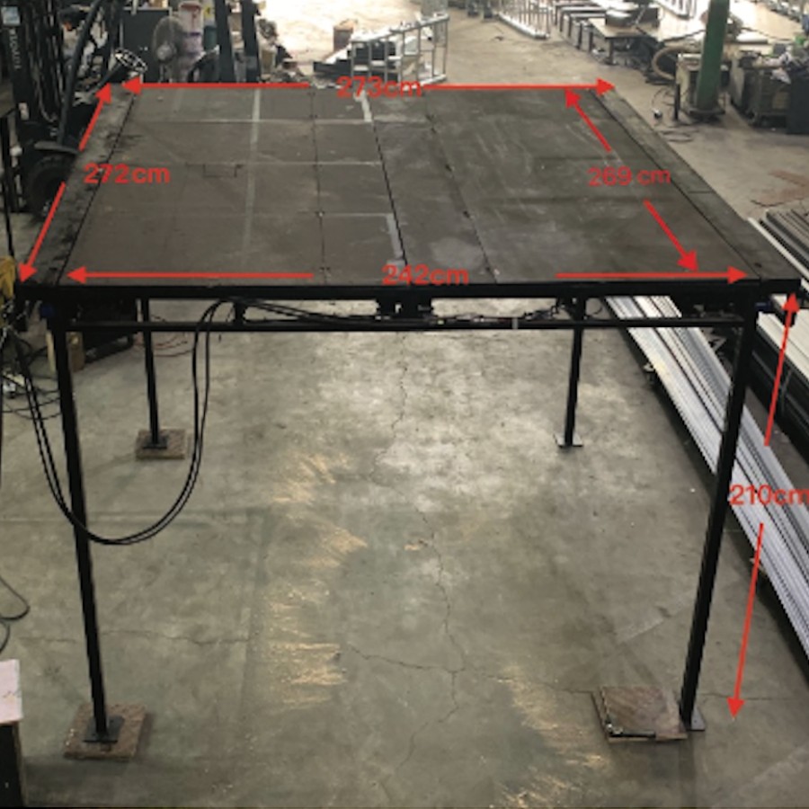 Sàn Nâng Âm Chạy Ray Truyền Động Bánh Răng, Thước Răng: Motor Hộp Số, WLL 250 kg