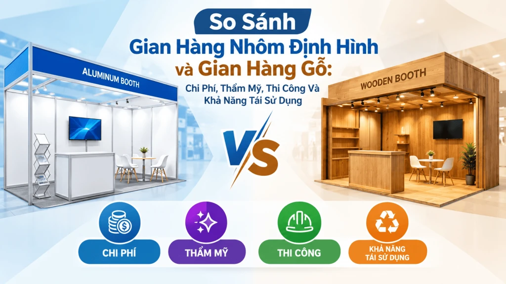 Gian Hàng Nhôm Hay Gỗ? So Sánh Chi Phí Và Thời Gian Thi Công
