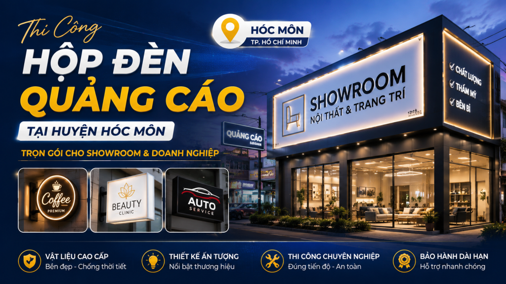 Thi Công Hộp Đèn Quảng Cáo Tại Huyện Hóc Môn: Giải Pháp SEG, Treo Trần & Tranh Điện