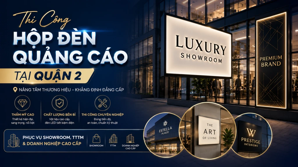 Thi Công Hộp Đèn Quảng Cáo Quận 2 Chuyên Nghiệp, Chuẩn Kỹ Thuật B2B
