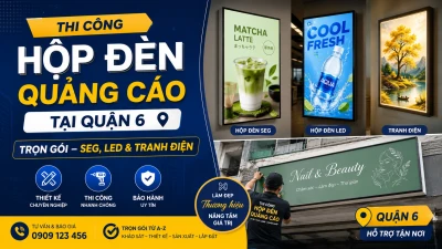 Thi Công Hộp Đèn Quảng Cáo Quận 6: SEG, LED, Tranh Điện