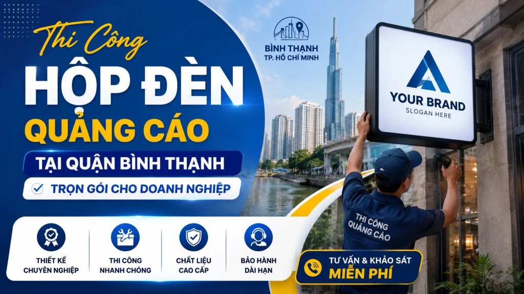 Thi Công Hộp Đèn Quảng Cáo Tại Quận Bình Thạnh: Giải Pháp SEG, Backlit & LED Chuyên Nghiệp