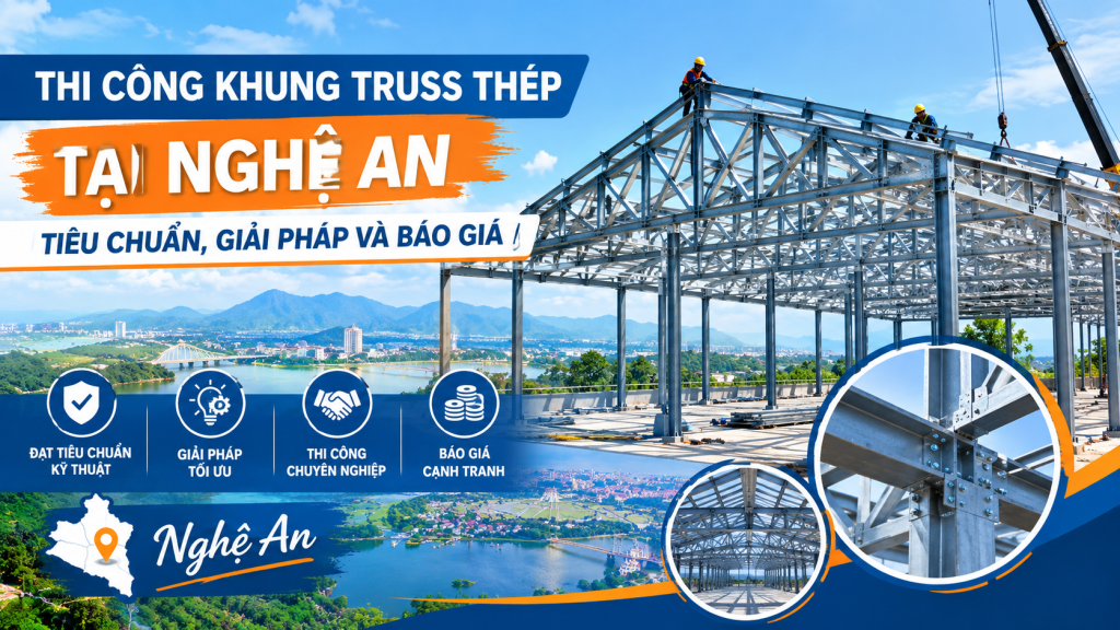 Thi Công Khung Truss Thép Tại Nghệ An: Tiêu Chuẩn, Giải Pháp Và Báo Giá