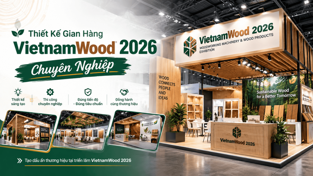 Thiết Kế Gian Hàng VietnamWood 2026 Chuyên Nghiệp