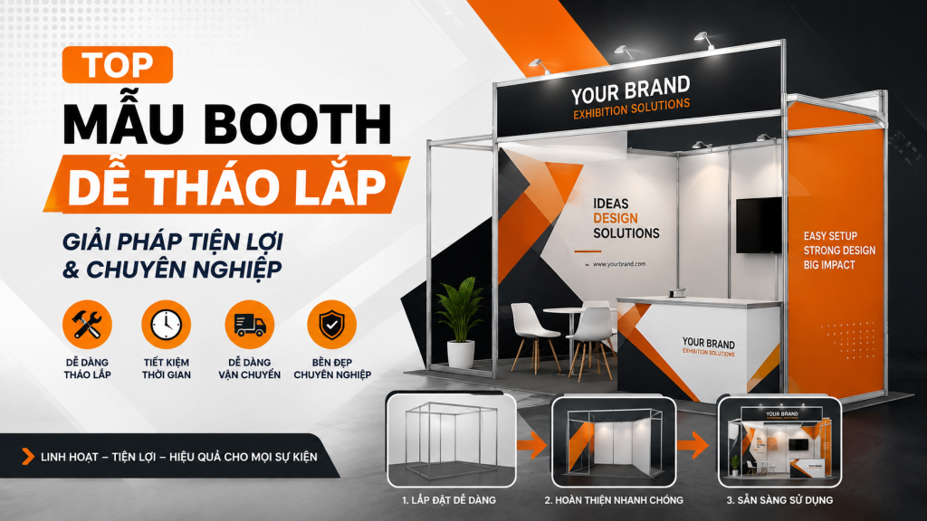 Top Mẫu Booth Dễ Tháo Lắp: Giải Pháp Tiện Lợi & Chuyên Nghiệp