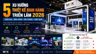 Top 5 Xu Hướng Thiết Kế Gian Hàng Triển Lãm 2026 Doanh Nghiệp Không Nên Bỏ Lỡ