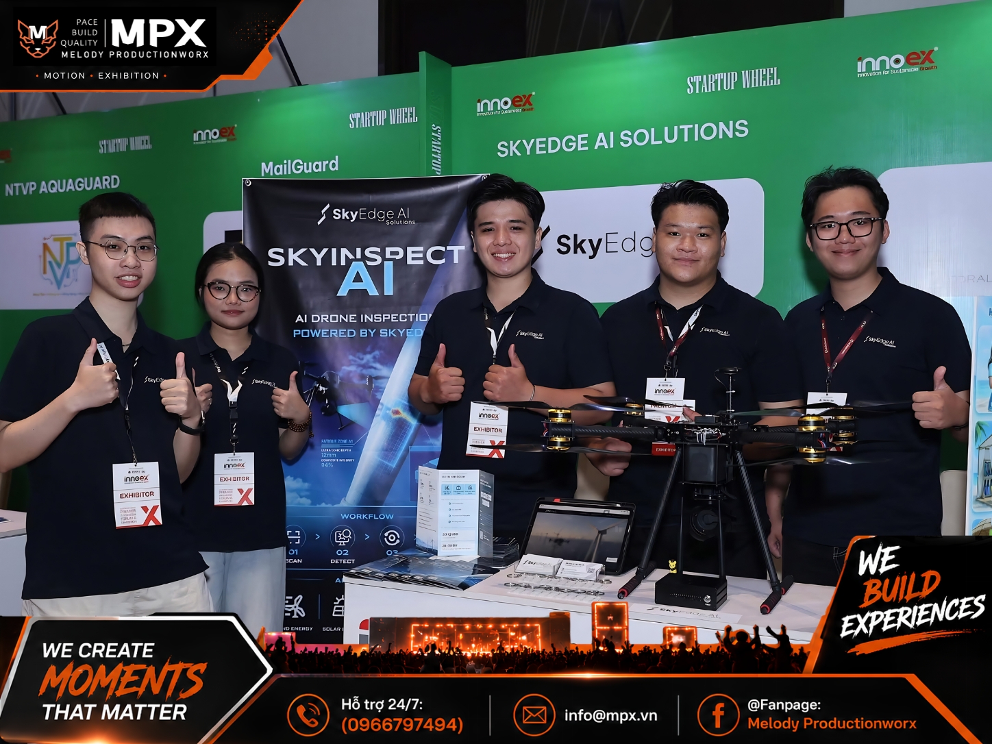 Hình ảnh triển lãm InnoEx 2026 đang diễn ra sau khi Melody Productionworx Thi Công Toàn Bộ Gian Hàng